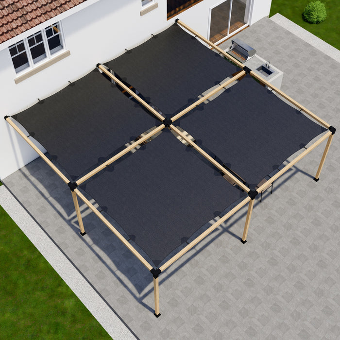 Attached 24x20 Pergola Off House with Roof - Kit for 4x4 Wood Posts