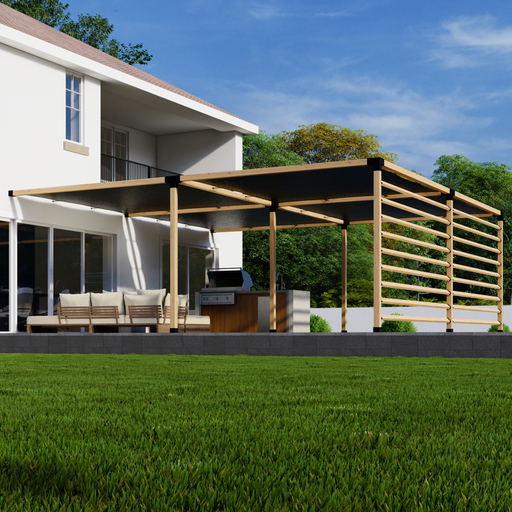 449.906 - Attached Pergola With Shade Canopies