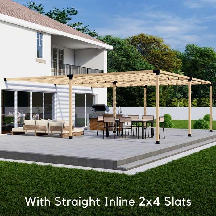 413 - 18x14 pergola attached to house with medium-spaced inline roof rafters