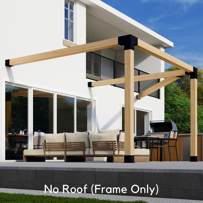 Kit for an Angled Pergola Attached to House - Any Size Up to 24' x 12'