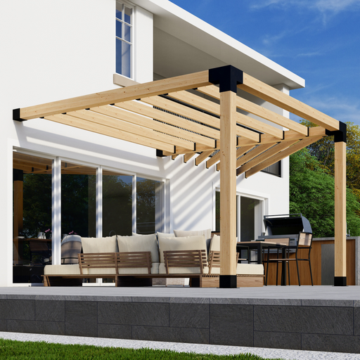 6971 - Angled Pergola Attached to House