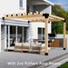 162.93 - Attached 9 x 11 pergola with medium-spaced traditional 2x6 roof rafters