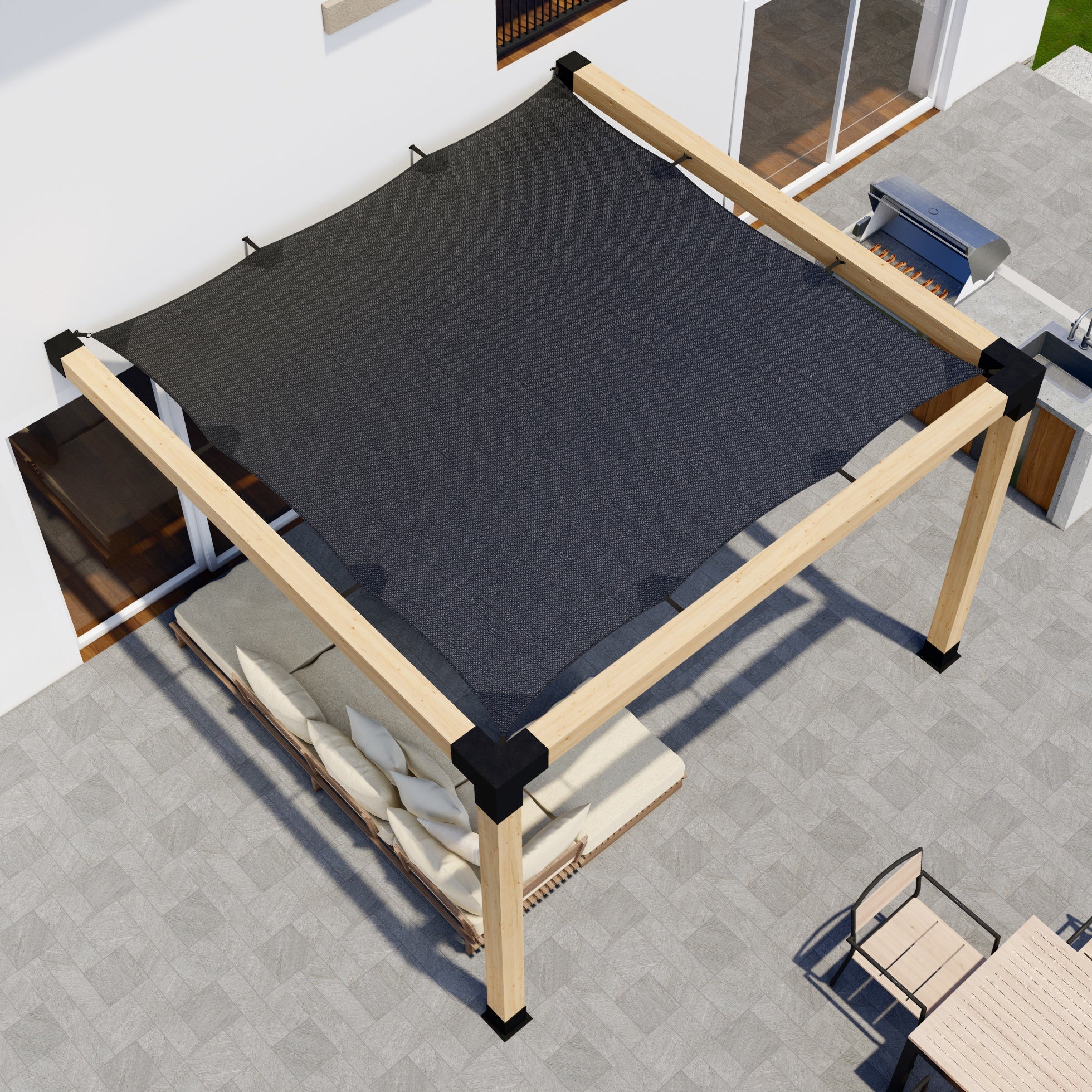 12x8 Covered Pergola with Sun Shade - 20% Off