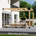 162.94 - Attached 11 x 9 pergola with medium-spaced 6x6 square roof rafters