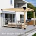 150 - Attached single pergola with medium-spaced inline 2x6 roof rafters