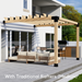150 - Attached single pergola with medium-spaced traditional 2x6 roof rafters