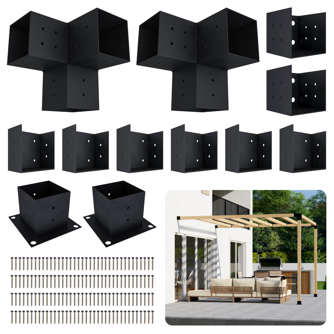 12x7 Pergola Off House with Roof - 20% Off