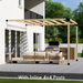 106 - Attached 10x12 pergola with medium-spaced 4x4 square roof slats