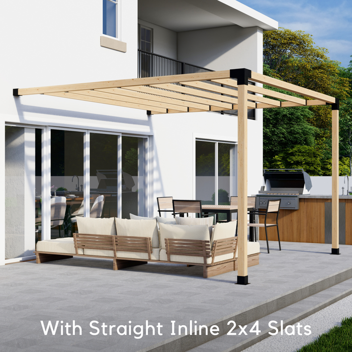 112.4 - Attached 10x6 pergola with medium-spaced inline 2x4 roof rafters