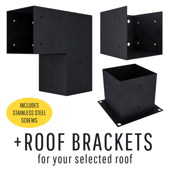 DIY Pergola Kit for an Up to 12' x 12' Triangle Pergola Attached to House (6x6 Brackets)