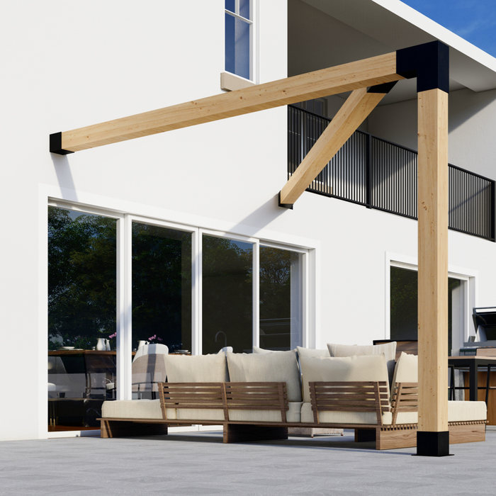 DIY Pergola Bracket Kit for an Attached Triangle Pergola Frame - Any Size Up to 12' x 12'