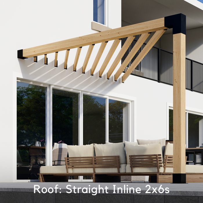 DIY Pergola Kit for an Up to 12' x 12' Triangle Pergola Attached to House (6x6 Brackets)