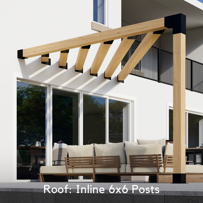 DIY Pergola Kit for an Up to 12' x 12' Triangle Pergola Attached to House (6x6 Brackets)