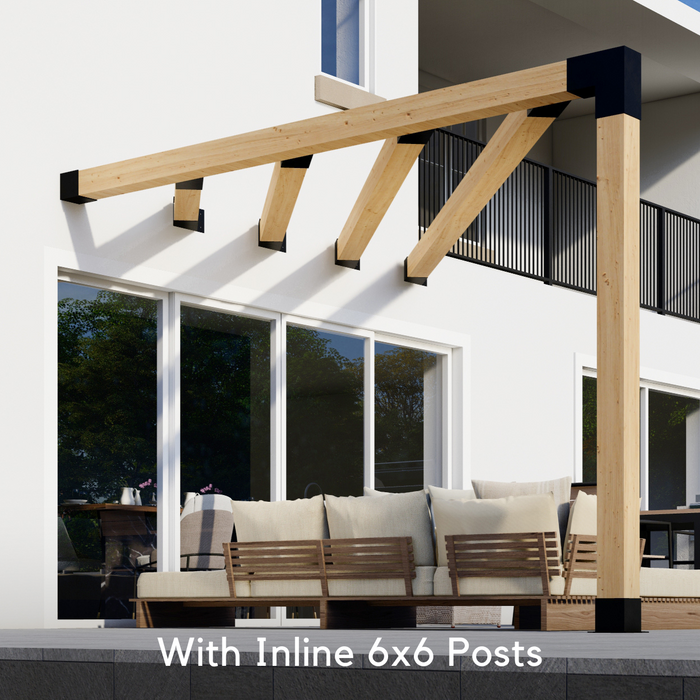 Kit for a Triangular Pergola Attached to House - Any Size Up to 12' x 12'