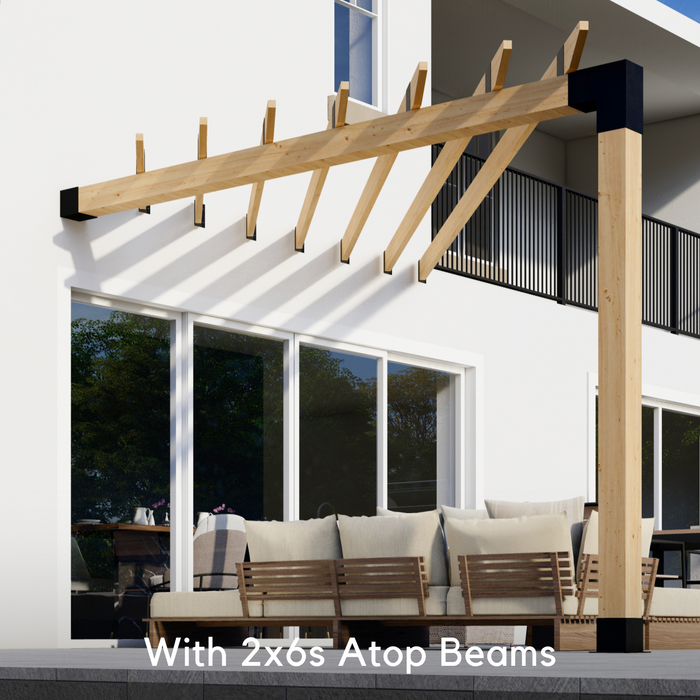 Kit for a Triangular Pergola Attached to House - Any Size Up to 12' x 12'