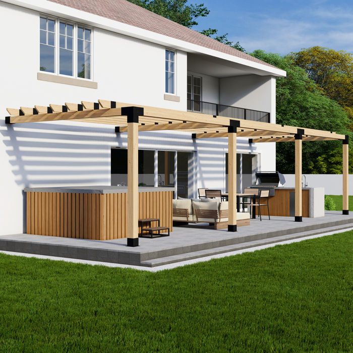 5822 - Metal Pergola Attached to House