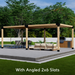 Freestanding 2-section pergola with angled 2x6 slats roof