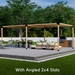 Freestanding 2-section pergola with angled 2x4 slats roof