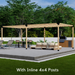 Freestanding 2-section pergola with inline 4x4 posts roof