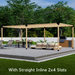 Freestanding 2-section pergola with straight inline 2x4 slats roof
