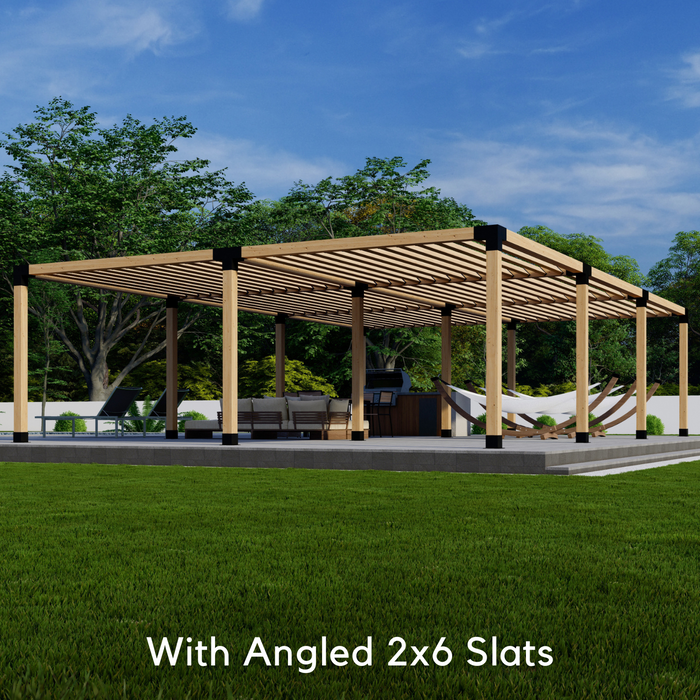 6-Section (3x2) Free-Standing Pergola Frame Kit (Any Size Up to 36' x 24') - For 6x6 Wood Posts