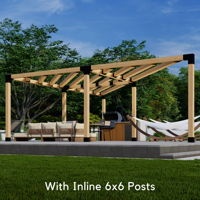 Large Freestanding Triangle Corner Pergola Kit - For 6x6 Wood Posts