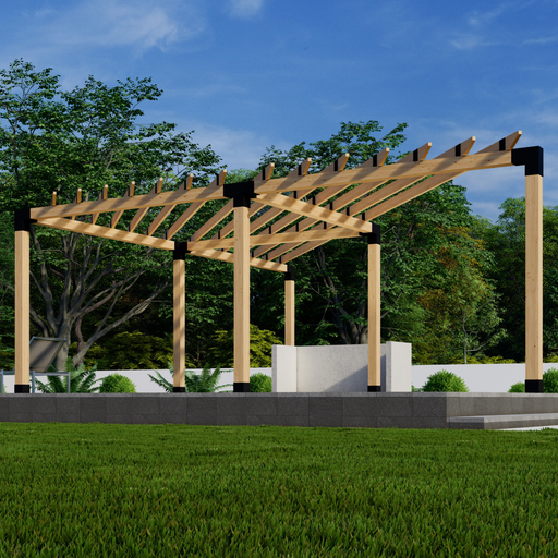 1022.5 - Corner Pergola w/ Roof