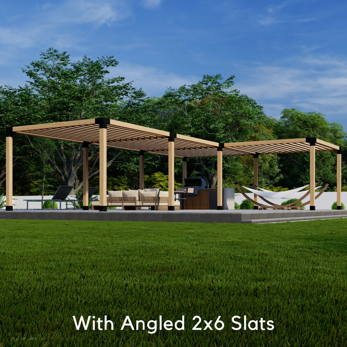 6602 - Wooden Corner Pergola With 3 Sides