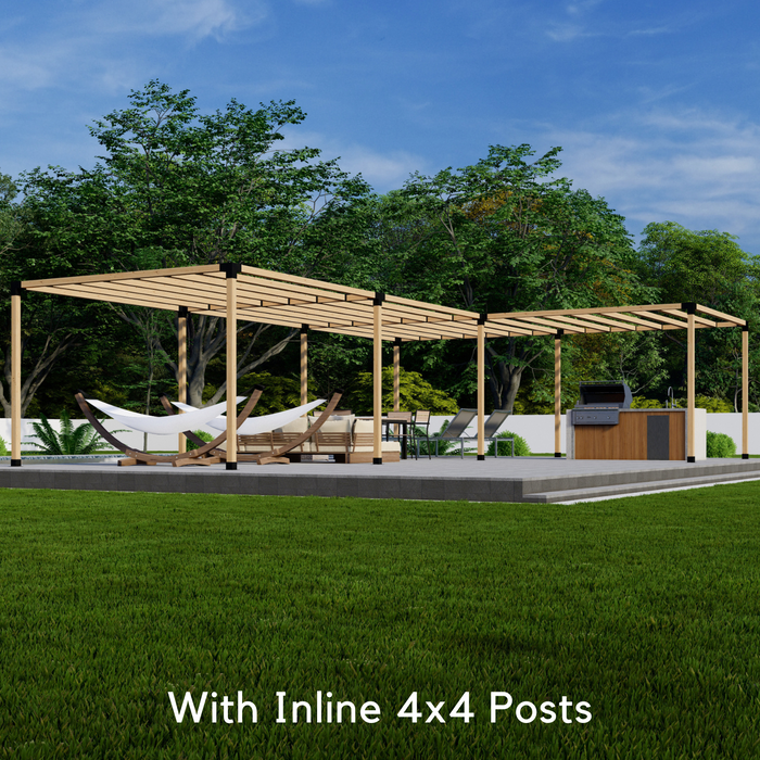 6102 - L-Shape Pergola With 4 Blocks