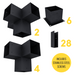 Zen Pergola kit includes 6 base brackets, 4 3-arm post brackets, 2 4-arm post brackets and 28 insert brackets for an angled 2x6 slats roof