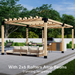 760 - Free-standing 20x8 pergola with medium-spaced traditional 2x6 roof rafters