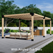 765 - Free-standing 22x12 pergola with medium-spaced 2x6 angled roof slats