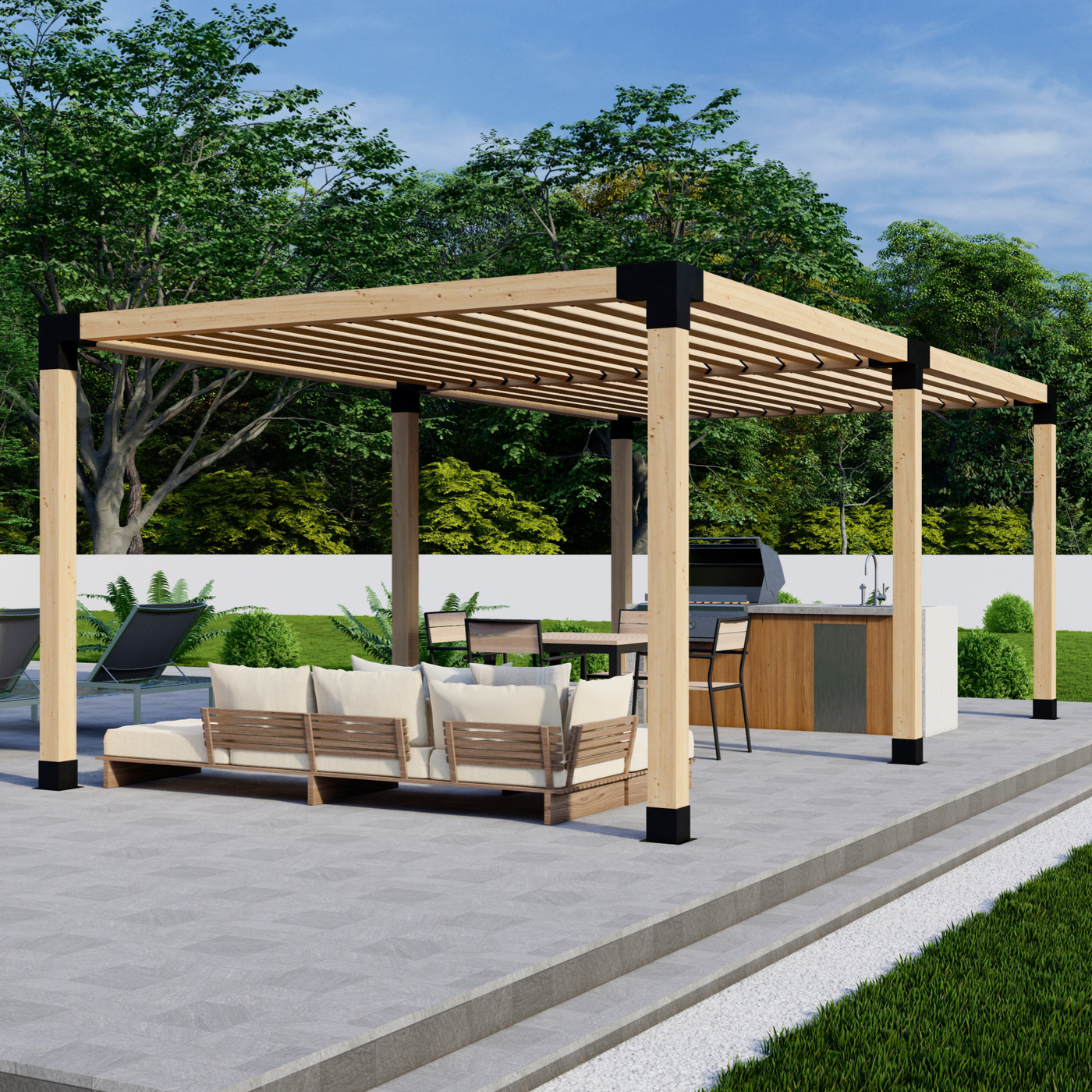 pergola tenten 15x10 Freestanding DIY Pergola Kit – Outdoor Wood Pergola with Optional Roof – 6x6 Brackets