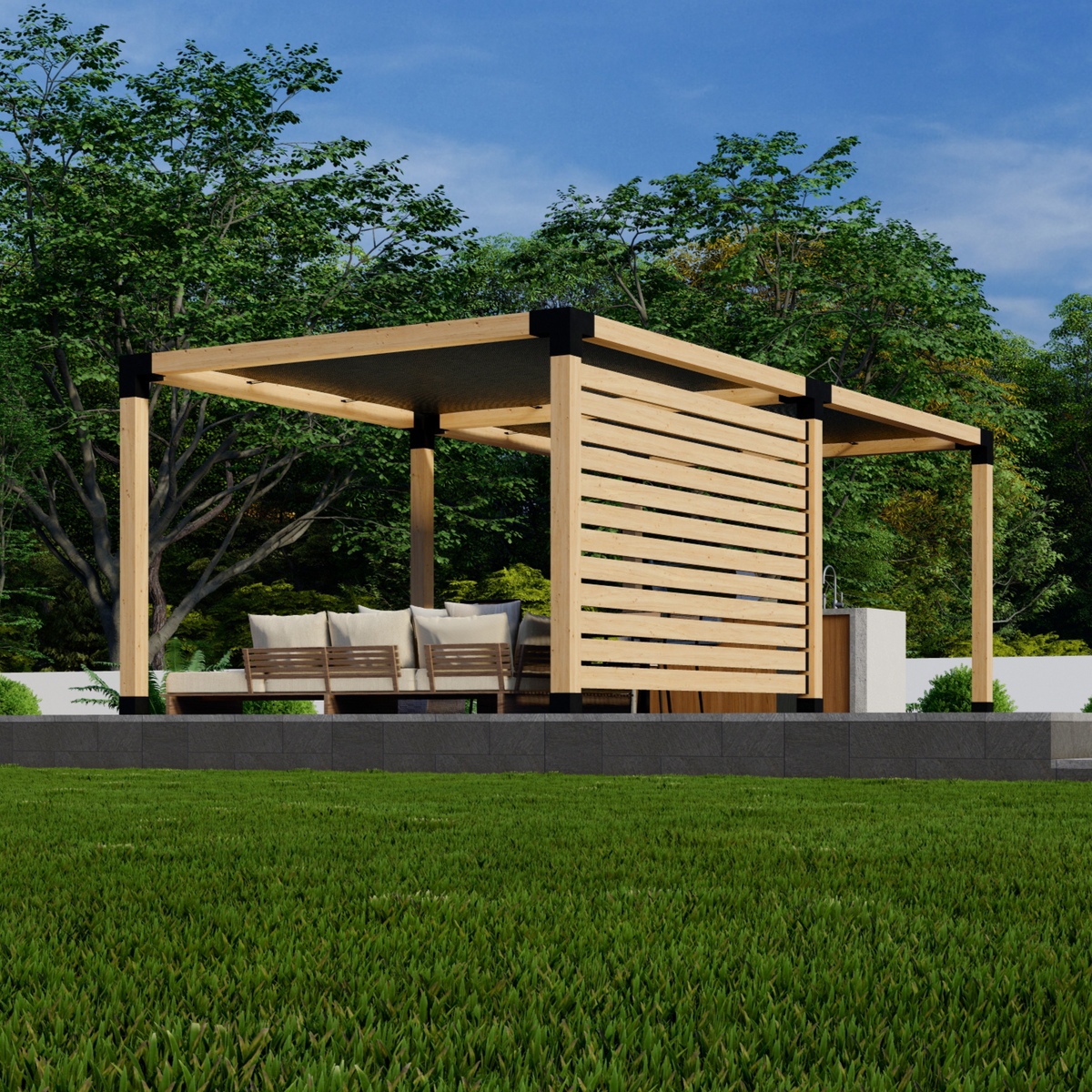 Miyu GENERATIONS PARALLEL POST フラッグ Free-Standing Pergola Bracing Kit w/ Canopies - 20% Off