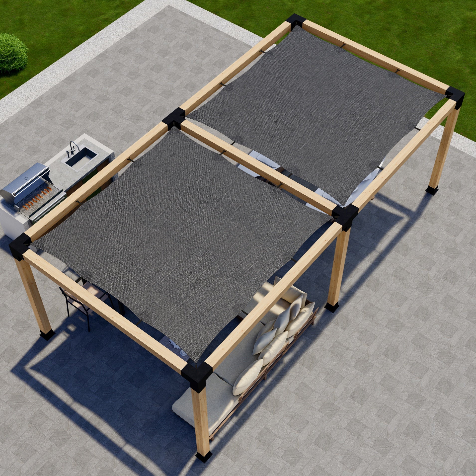 Freestanding 20x8 Pergola Kit with Roof - 20% Off