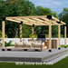 755 - Free-standing 16x10 pergola with medium-spaced square 6x6 roof rafters