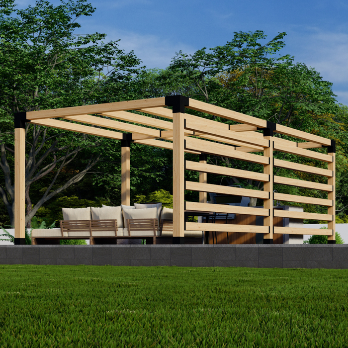 5167 - Wooden Pergola With Roof and Sides