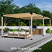 707 - Free-standing 18x8 pergola with medium-spaced 2x4 angled roof slats