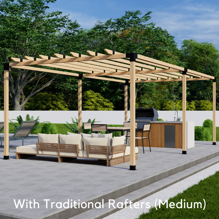 Double Free-Standing Pergola Frame Kit (Any Size Up to 24' x 12') - For 4x4 Wood Posts