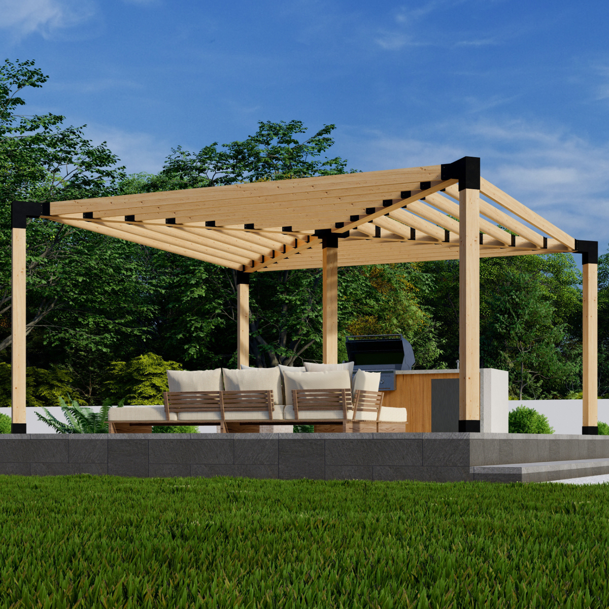 pergola tarp DIY Kit for Custom-Size Pergola