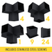 Pergola kit includes 9 base brackets, 4 3-arm brackets, 4 4-arm brackets, 1 5-arm bracket and 24 roof brackets for adding inline 6x6 roof posts