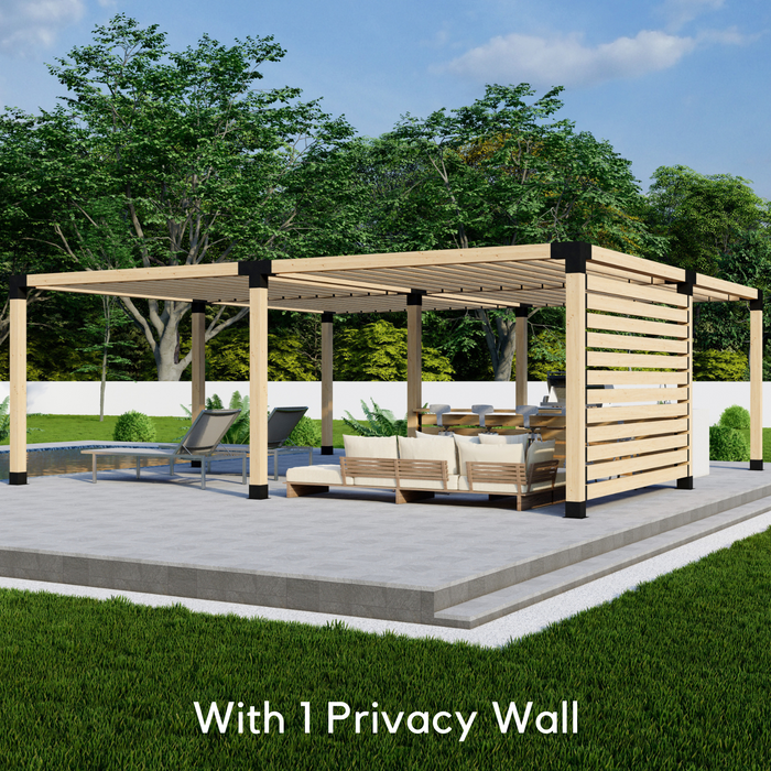 Free-Standing Pergola Kit for 6x6 Wood Posts (Any Size Up to 24' x 24') - With Inline Roof Rafters (Close Spacing)