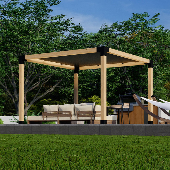 3052 - 8x10 covered pergola with sun shade