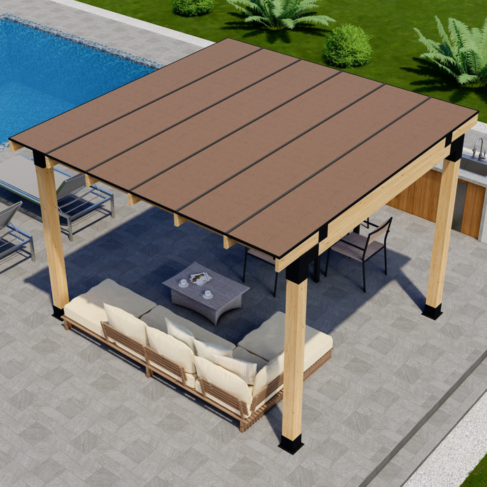 Clear-Roof Patio Cover (or White or Bronze Roof) - Any Size Up to 12' x 12'