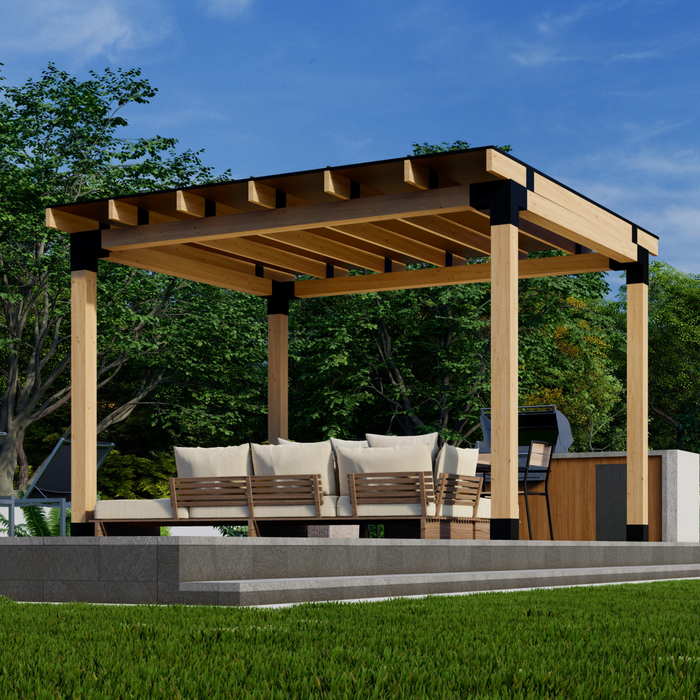 Clear-Roof Patio Cover (or White or Bronze Roof) - Any Size Up to 12' x 12'