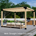 556 - Free-standing 10x12 pergola with medium-spaced inline 2x6 roof rafters