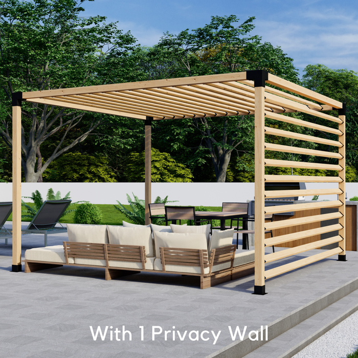 Free-Standing Pergola Kit for 4x4 Wood Posts (Any Size Up to 12' x 12') - With Angled Roof Slats (Medium Spacing)