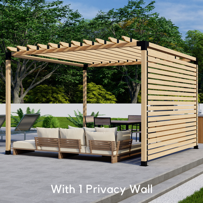 Free-Standing Pergola Kit for 4x4 Wood Posts (Any Size Up to 12' x 12') - With Traditional Roof Rafters (Close Spacing)