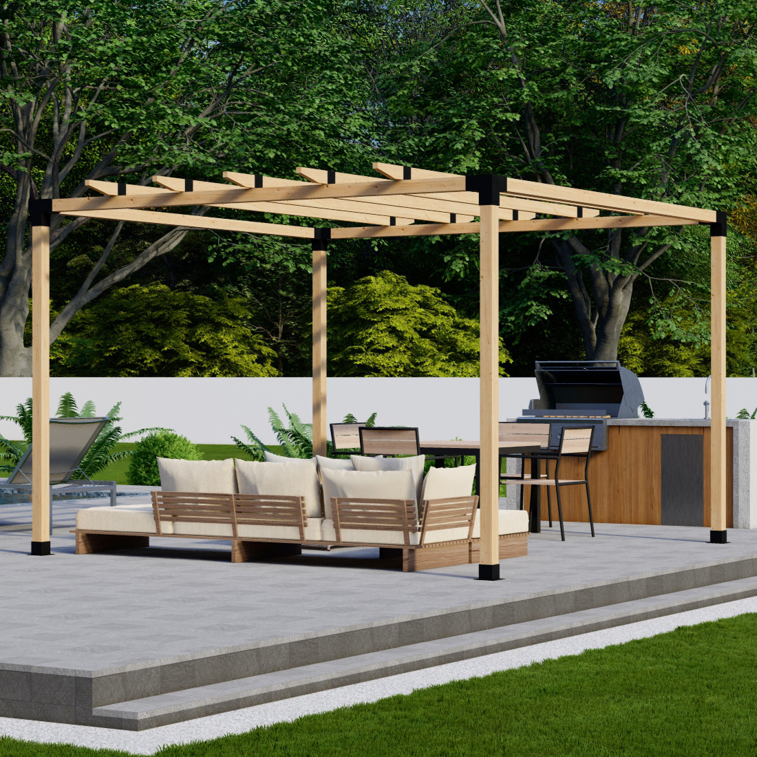 1-Block Freestanding Pergola Kits