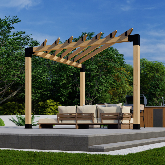 1020.5 - Corner Pergola With Roof